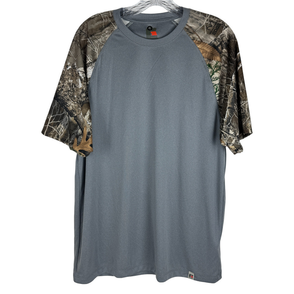 Russell Outdoors Realtree Colorblock Camo Tee Men's Size L Short Sleeve Hunting